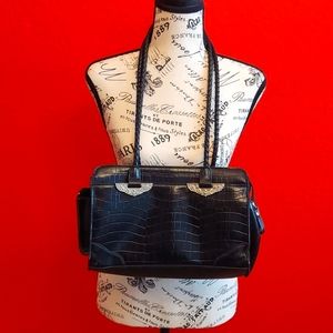 Vintage Faux Alligator Black Purse